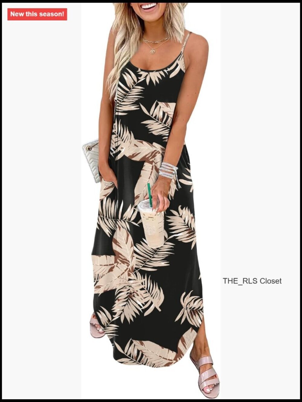 Spaghetti Strap Maxi Dress Casual Summer Vacation Outfit